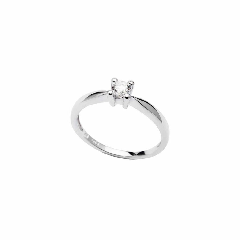 Forlovelsesring solitær ring med en enkel diamant